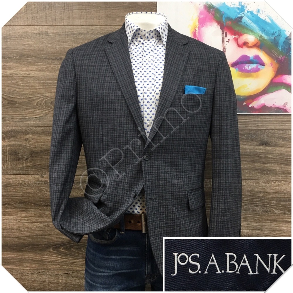 JOS A BANK Mens Wool Blazer Sport Coat Casual Jacket Size 42R Classic Suit